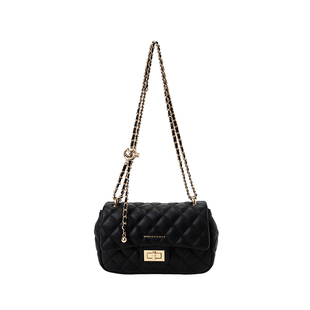 南风Chio2nd 浪漫邂逅小方包包女黑色菱格包高级感链条单肩斜挎包