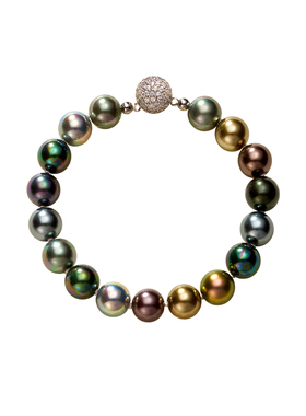 西大班大溪地黑混彩莫兰迪手链女