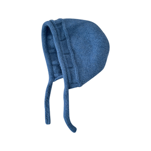 韩女氛围~蓝色显白针织帽子女冬季护耳保暖雷锋帽可爱护耳毛线帽
