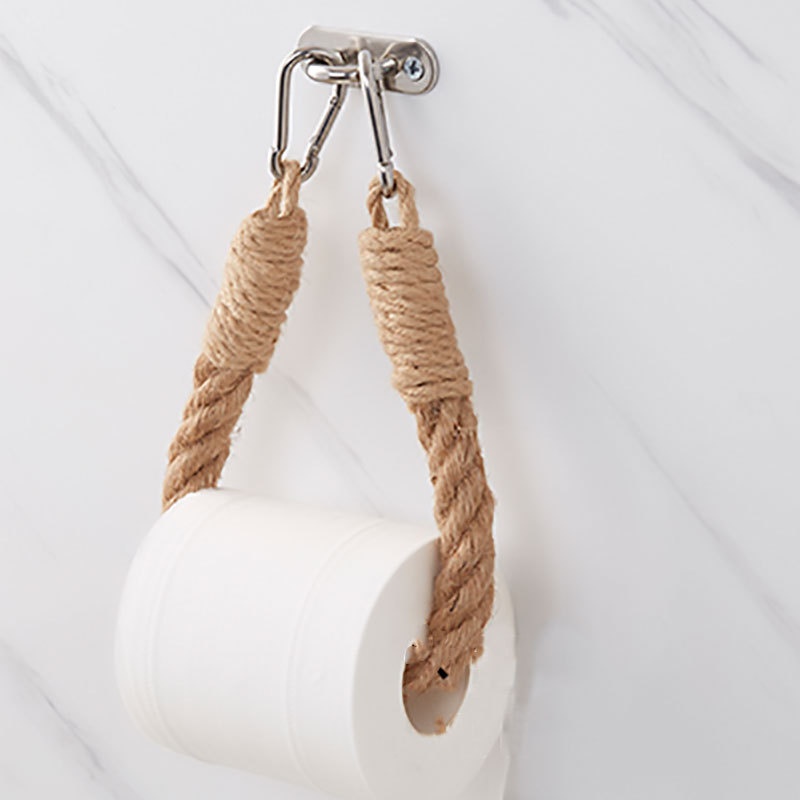 创意卫生纸卷纸架洗手间麻绳纸巾棉/架复古纸巾麻绳线绳架