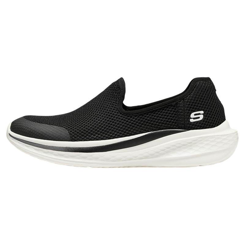 Skechers斯凯奇春季男鞋网状透气舒适一脚蹬休闲鞋轻质缓震健步鞋