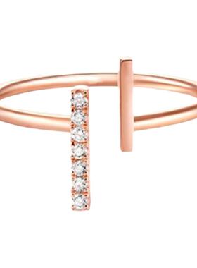 调太幅Solovc小心意双T戒指