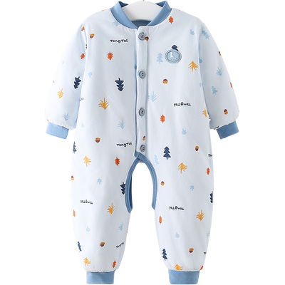 童泰宝宝夹棉加厚连体衣秋冬季