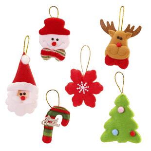 圣诞树装饰配件配饰圣诞节元素装饰品雪人老人麋鹿拐杖雪花小挂件