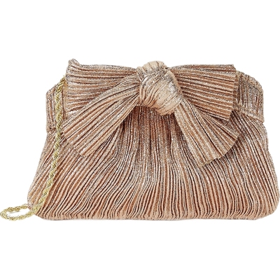 【折扣】Loeffler Randall  女蝴蝶结细褶金属丝面料单肩包