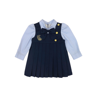 学院风女童连衣裙童装女2025新款jk制服儿童女宝假两件裙子秋装
