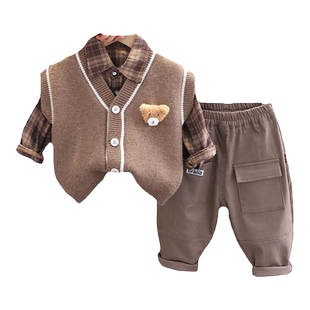 宝宝春装七八六十个月婴儿男孩春秋衣服分体秋季套装一岁半2周岁3