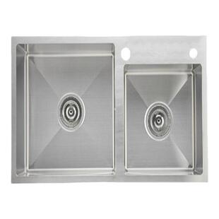 柔美手工智能水槽6837厨房洗菜盆双槽304不锈钢净水龙头小户洗碗