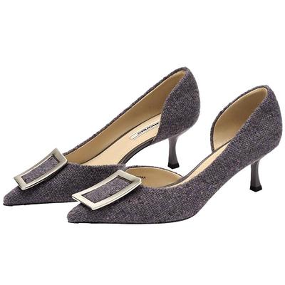 73hours女鞋尖头老钱风高跟鞋