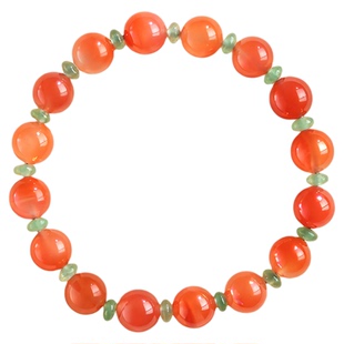 天然南红玛瑙手串冰粉手串女川料联合料新中式东陵玉珠子串珠手链