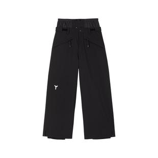 WINTER TICKET经典黑色宽大嘻哈Oversize单双板自由式滑雪裤子