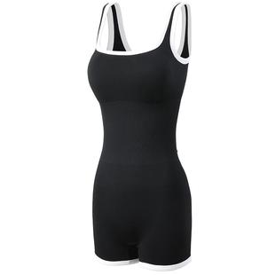 带胸垫连体瑜伽服提臀运动健身衣女外穿普拉提训练服套装露背上衣