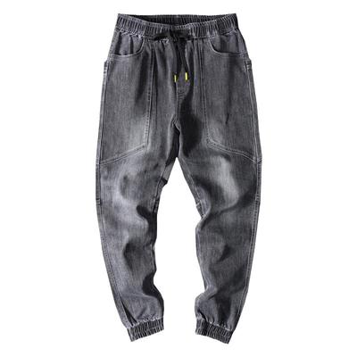 美式潮牌牛仔裤男宽松束脚男裤