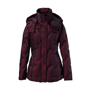 酒红色短款羽绒服女气质冬季新款高端小款白鸭绒保暖修身外套6212