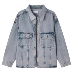 流石男装复古重磅牛仔外套2026年秋季新款男士工装风宽松做旧夹克