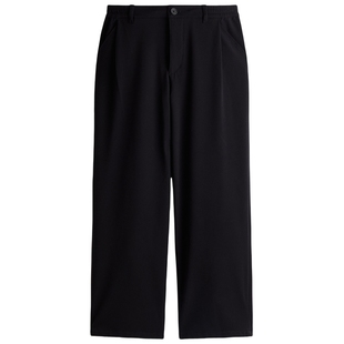 HM男装休闲裤春季老钱风直筒裤腿宽松版型时尚潮流长裤1300734