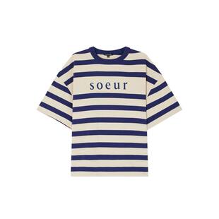 【SOEUR】hug 早春新款条纹短袖T恤