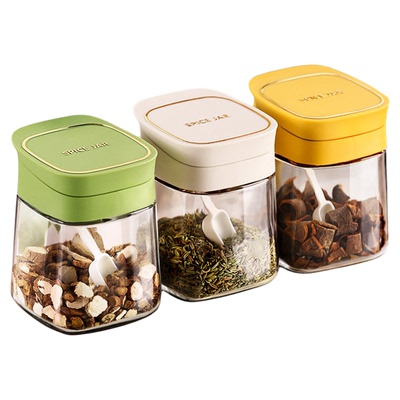 玻璃调料罐套装家用厨房高颜值盐罐味精调味瓶罐收纳盒组合装