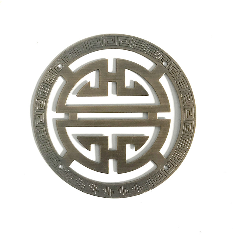 纯铜中式柜门装饰圆贴片首饰盒樟