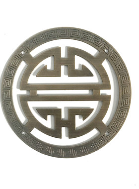 纯铜中式柜门装饰圆贴片首饰盒樟