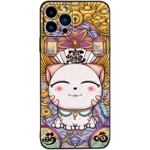 苹果国潮猫咪软包防摔手机壳