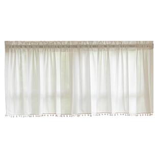 厨房半帘短帘柜子挡灰遮挡帘免打孔安装门帘卧室飘窗白纱窗帘纱帘