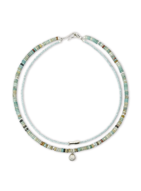 NanaX青椰海盐项链天然花珠