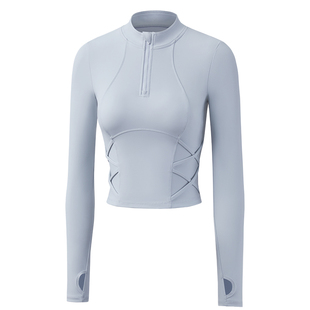 絮笛瑜伽服运动上衣健身服套装普拉提训练服女长袖带胸垫高级好看