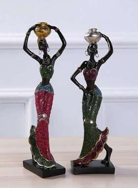 精美民族风非洲美女创意家居摆饰 节日商务礼品树脂工艺品摆件