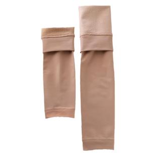 加绒袜套膝盖防寒老寒腿保暖秋冬加长护膝腿套女肉色中筒袜过膝袜