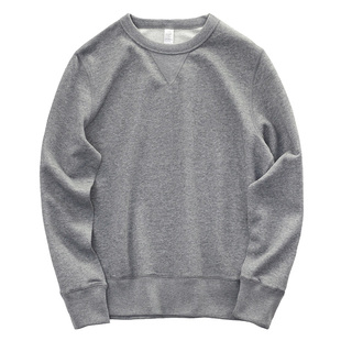 HAVE BLUE 基础款日系复古纯色情侣圆领宽松运动休闲套头卫衣男