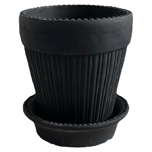 亲爱的绿植西蒙娜北欧之巢高级碳黑磨砂质感轻奢植物盆栽盆器花盆