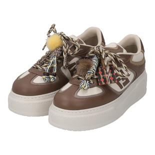 FENDI芬迪 女士厚底Match系带休闲运动鞋跟高5cm 8E8721 AY9N