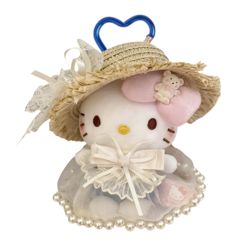 正版helloKitty包包挂件小挂饰哈喽kt可爱毛绒玩偶钥匙扣摆件车载