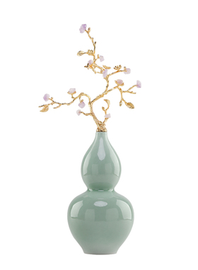 南初先生福禄生花粉晶石葫芦摆件