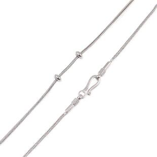 925银天珠项链万能链男纯银锁骨链大能同款女横穿针式穿珠专用链