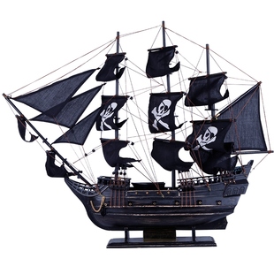 黑珍珠号加勒比海盗船模型工艺船仿真木船实木质帆船复古摆件礼品