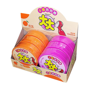 大大新品0糖泡泡糖22g草莓橙子味不卷只吹怀旧零食超人水果口香糖