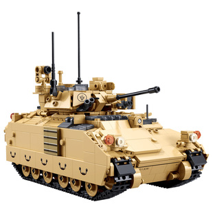 现货M3A3S布雷德利步兵战车坦克拼装玩具军事积木模型小鲁班新品