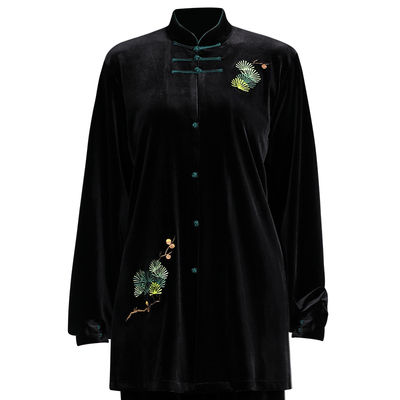 山人运动新款刺绣南韩绒太极服