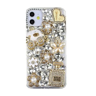 南瓜车水钻适用iphone17air/16promax手机壳镶钻苹果13/14玻璃水晶钻石15pro珠子挂脖绳硅胶软壳保护壳新款女