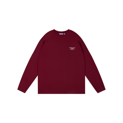 美式休闲网眼标语印花长袖T恤