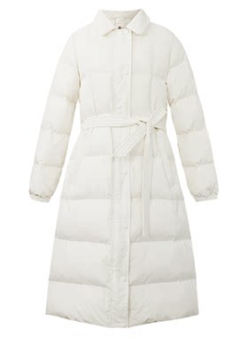 米白色简约保暖通勤羽绒棉服
