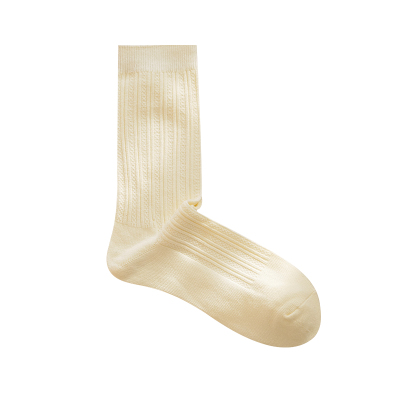 Himade配小皮鞋日系花纹中筒袜