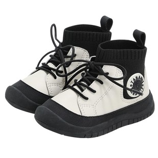 泰兰尼斯秋季新品一脚蹬袜靴短靴防滑耐磨百搭舒适防踢学步机能鞋