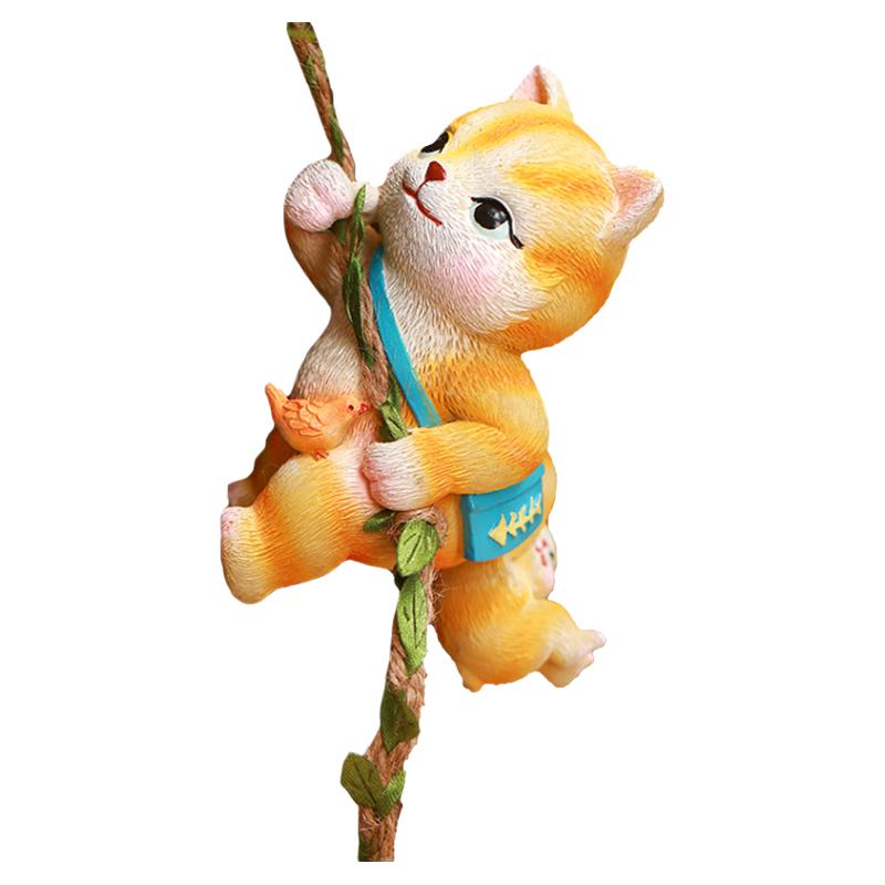 可爱小猫小猪壁挂摆件造景装饰品