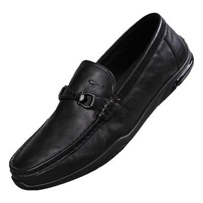 七匹狼一脚蹬牛皮商务休闲豆豆鞋