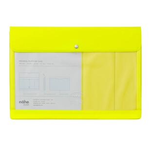 日本HIGHTIDE Nahe荧光色收纳袋便携多功能文具笔袋彩色透明A4A5