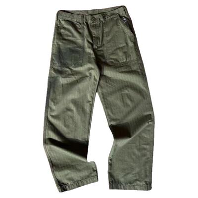 ins同款复古美式阿美咔叽OG-107军裤工装口袋裤人字纹日系休闲裤