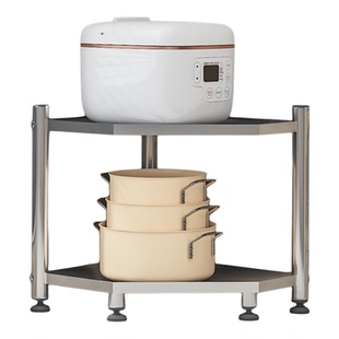 特厚不锈钢置物架厨房落地台面省空间转角储物架卫生间用品收纳架